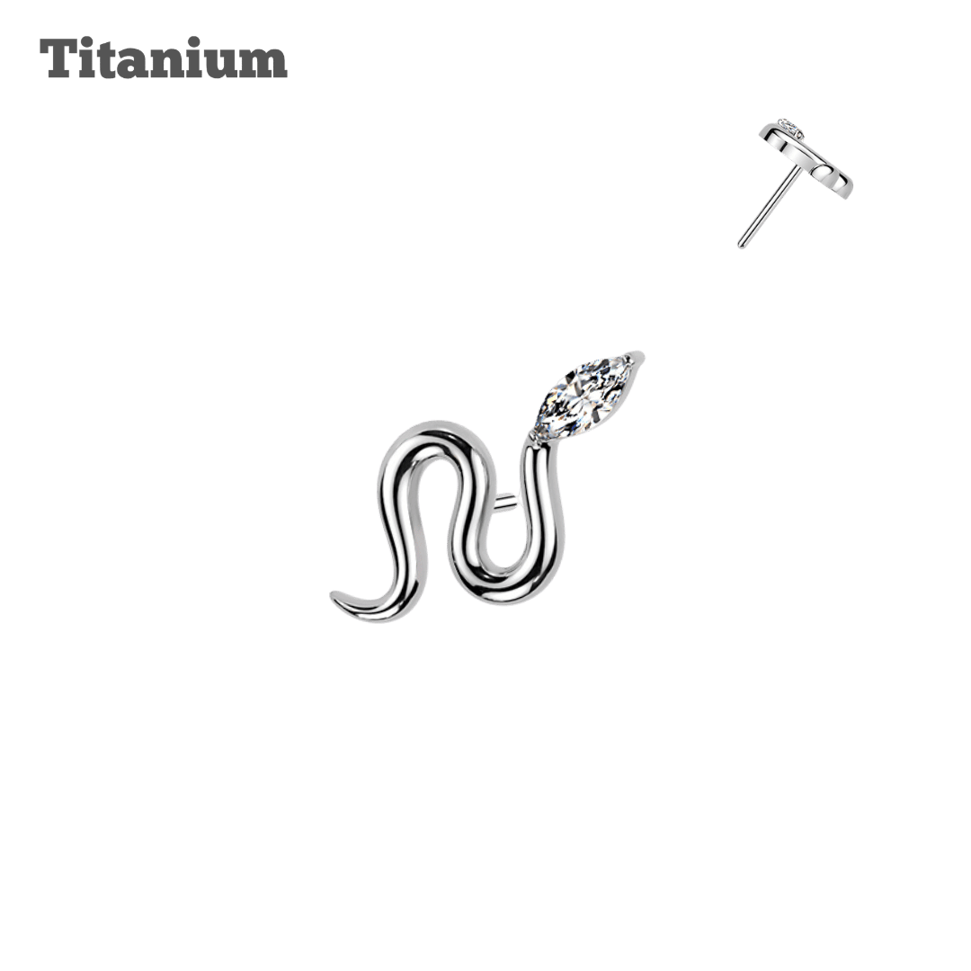 Titanium Snake Gem Threadless Top