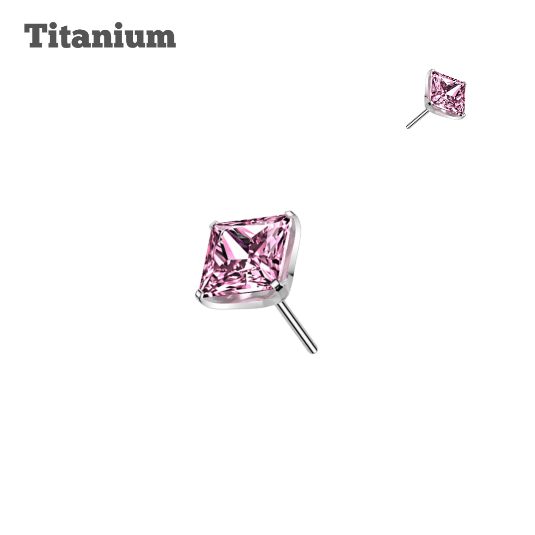 Titanium Square Gem Threadless Top