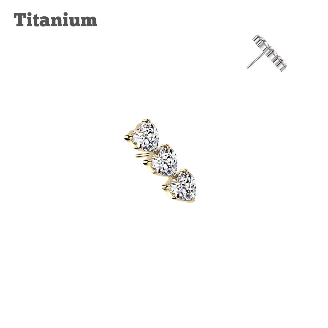 Titanium Trio Heart Threadless Top