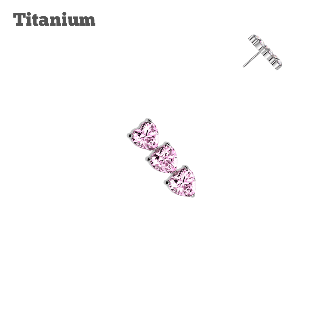 Titanium Trio Heart Threadless Top