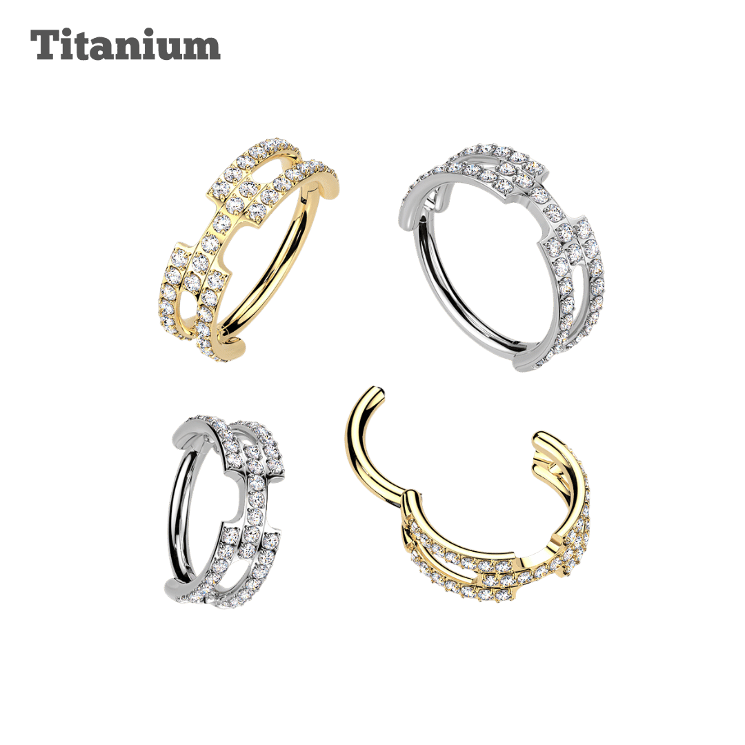 Titanium Zainab Hinged Hoop