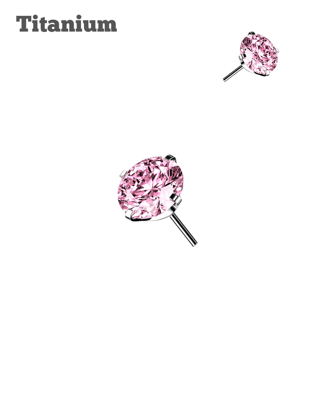 Pronged Gem Titanium Threadless Top