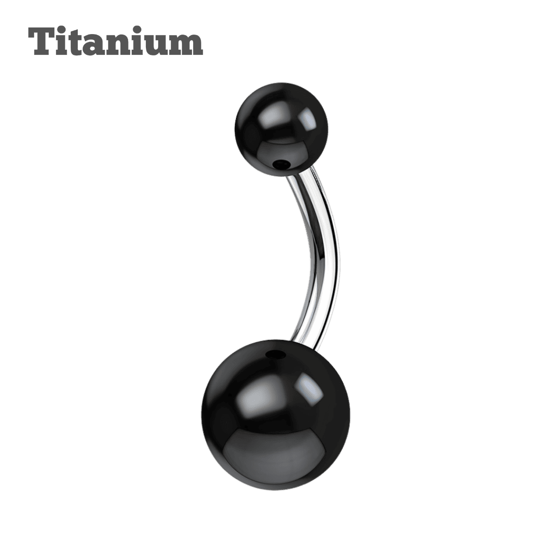 acrylic black ball ends titanium barbell belly piercing jewelry