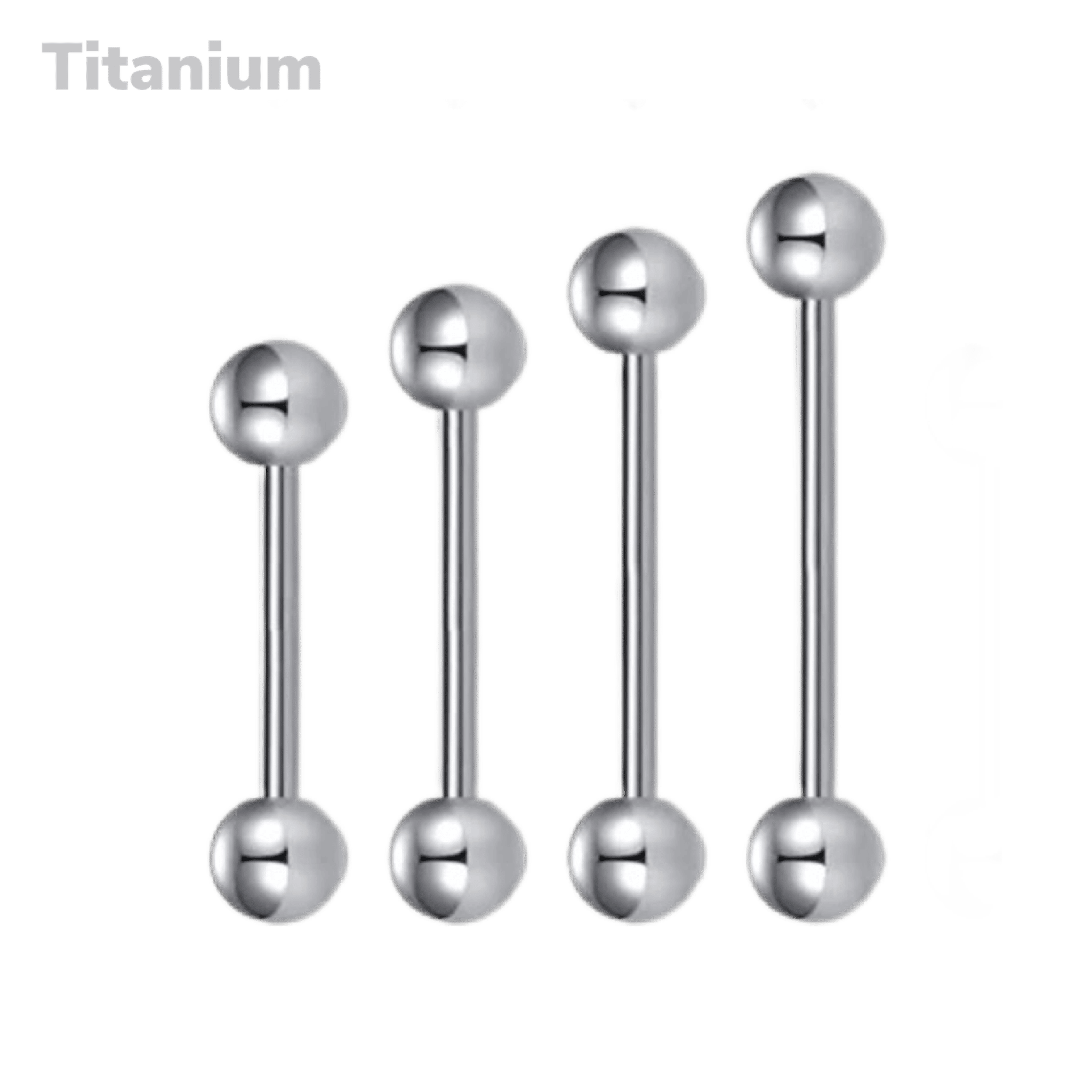 titanium ball ends straight barbell for industrial nipple and tongue piercing jewelry