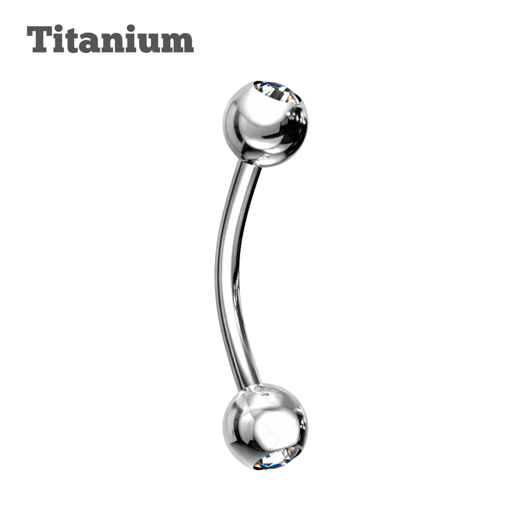 steel color titanium bezel ball ends rook eyebrow piercing jewelry