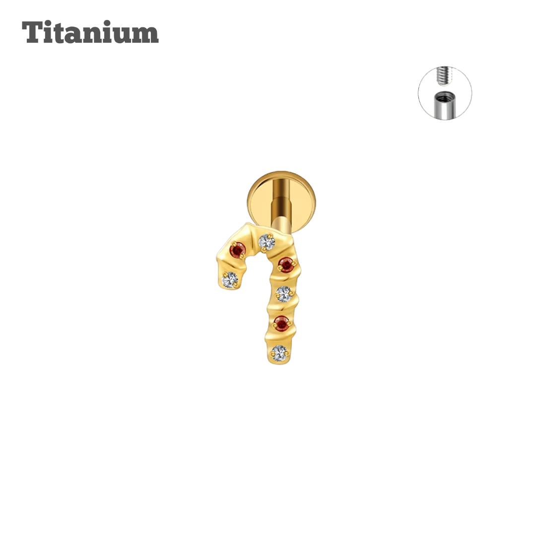 Titanium Candycane Threaded Labret