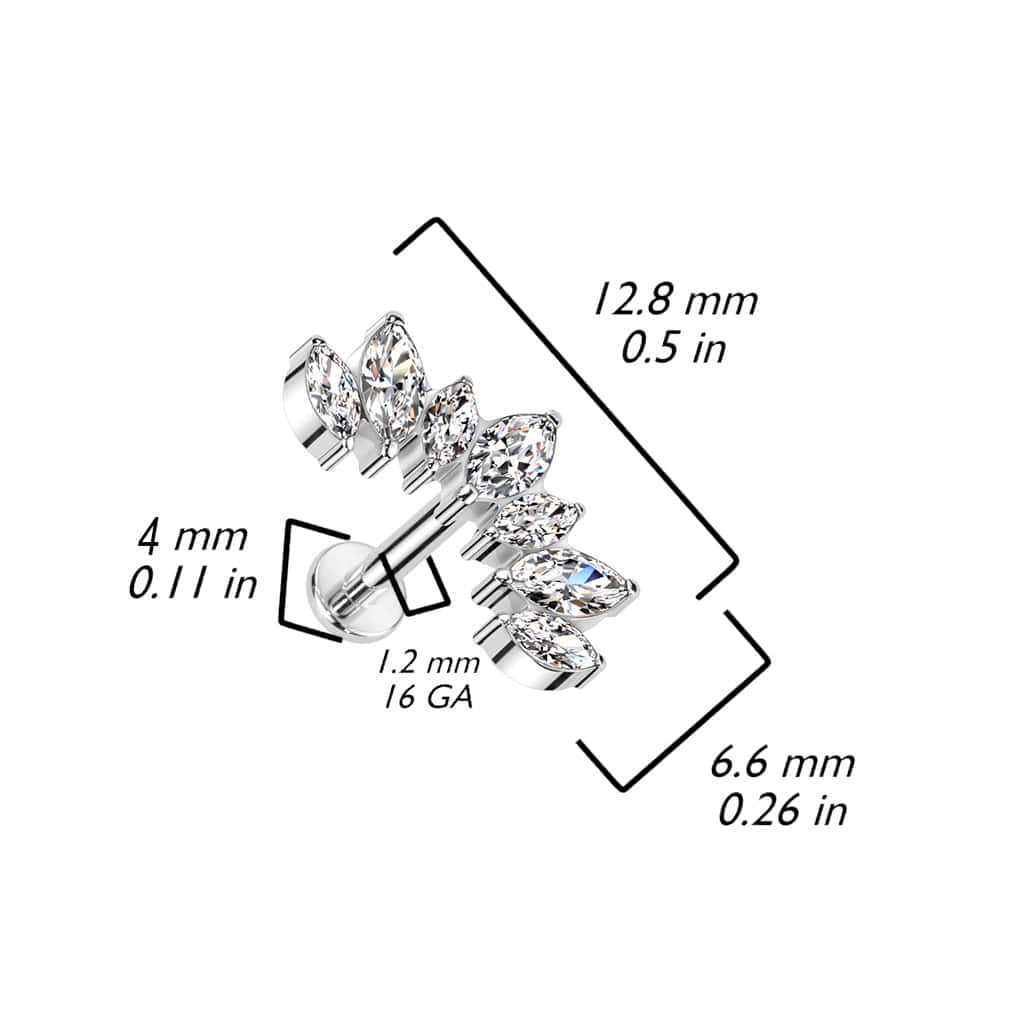 titanium coronet threaded labret earring size