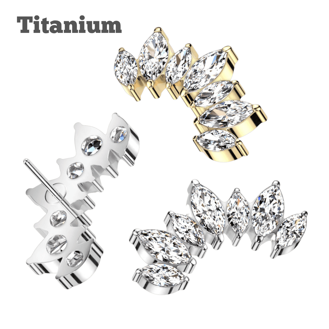 titanium coronet threadless top piercing jewelry
