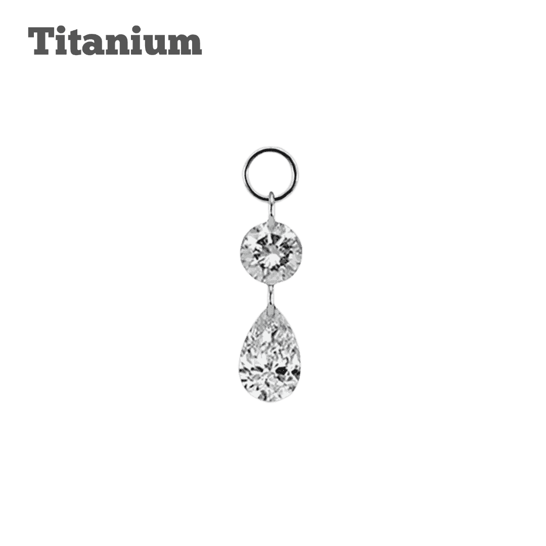 crystal droplet charm titanium