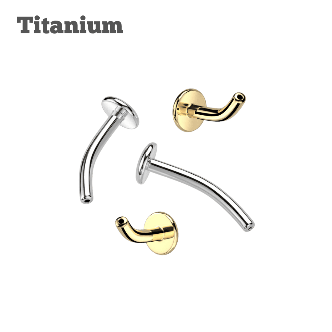titanium curved threadless belly labret post