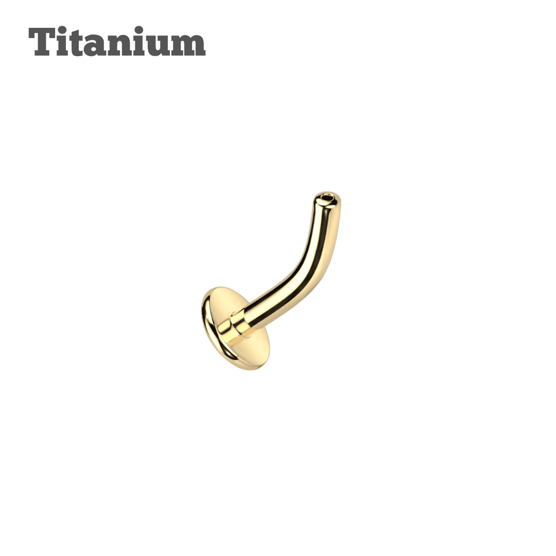 gold color post titanium curved threadless belly labret