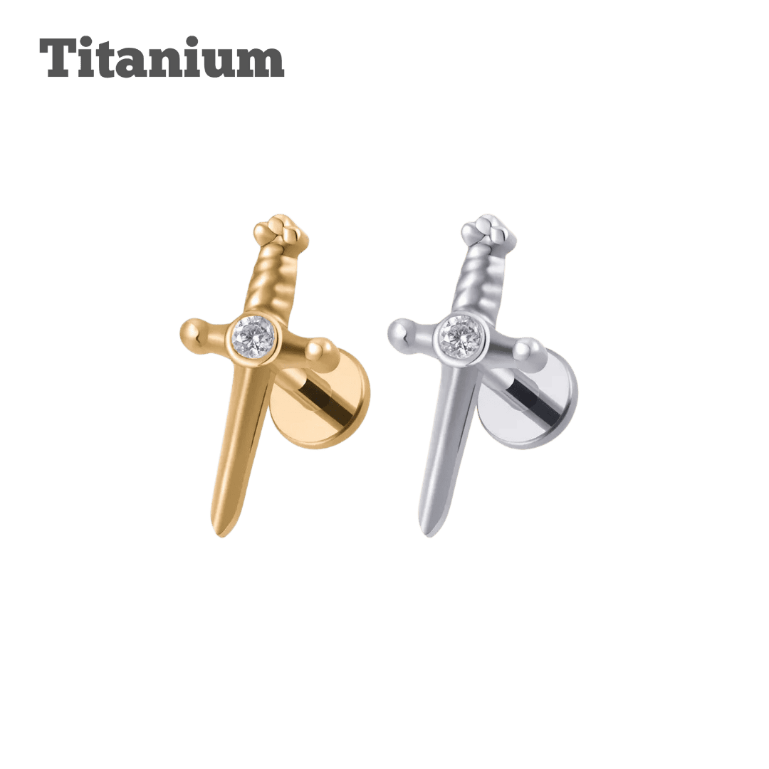 titanium dagger labret earring