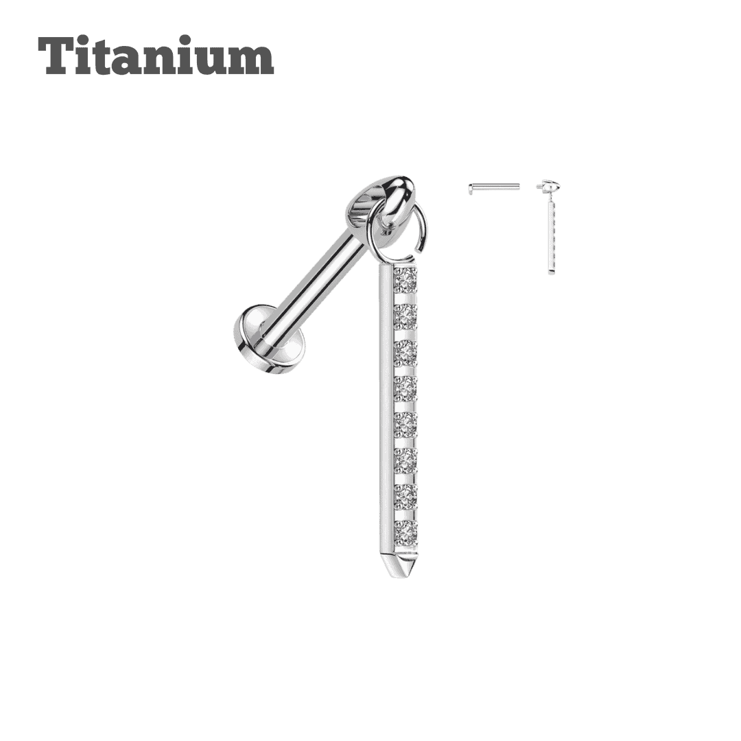 Titanium Big Dangling Spike Threaded Labret