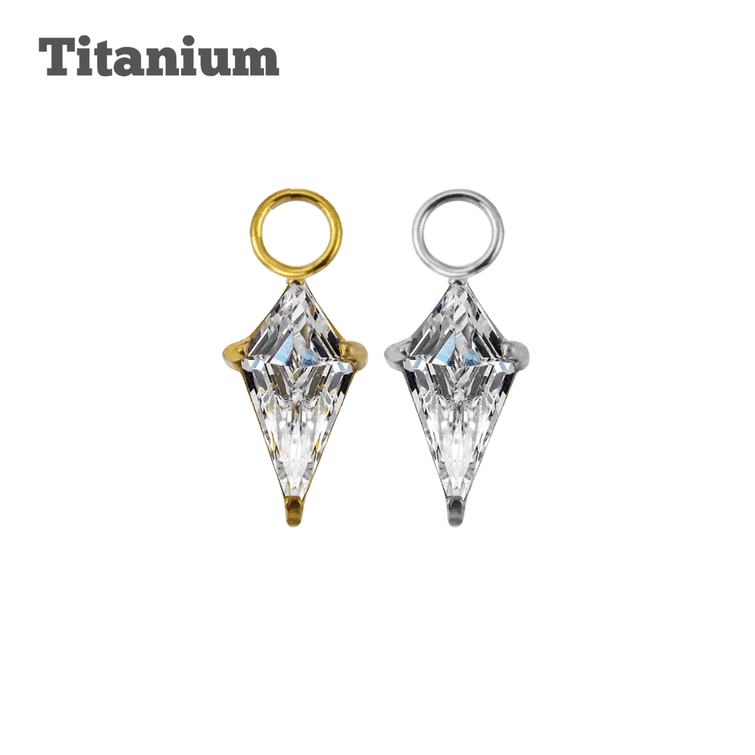 diamond gem charm titanium