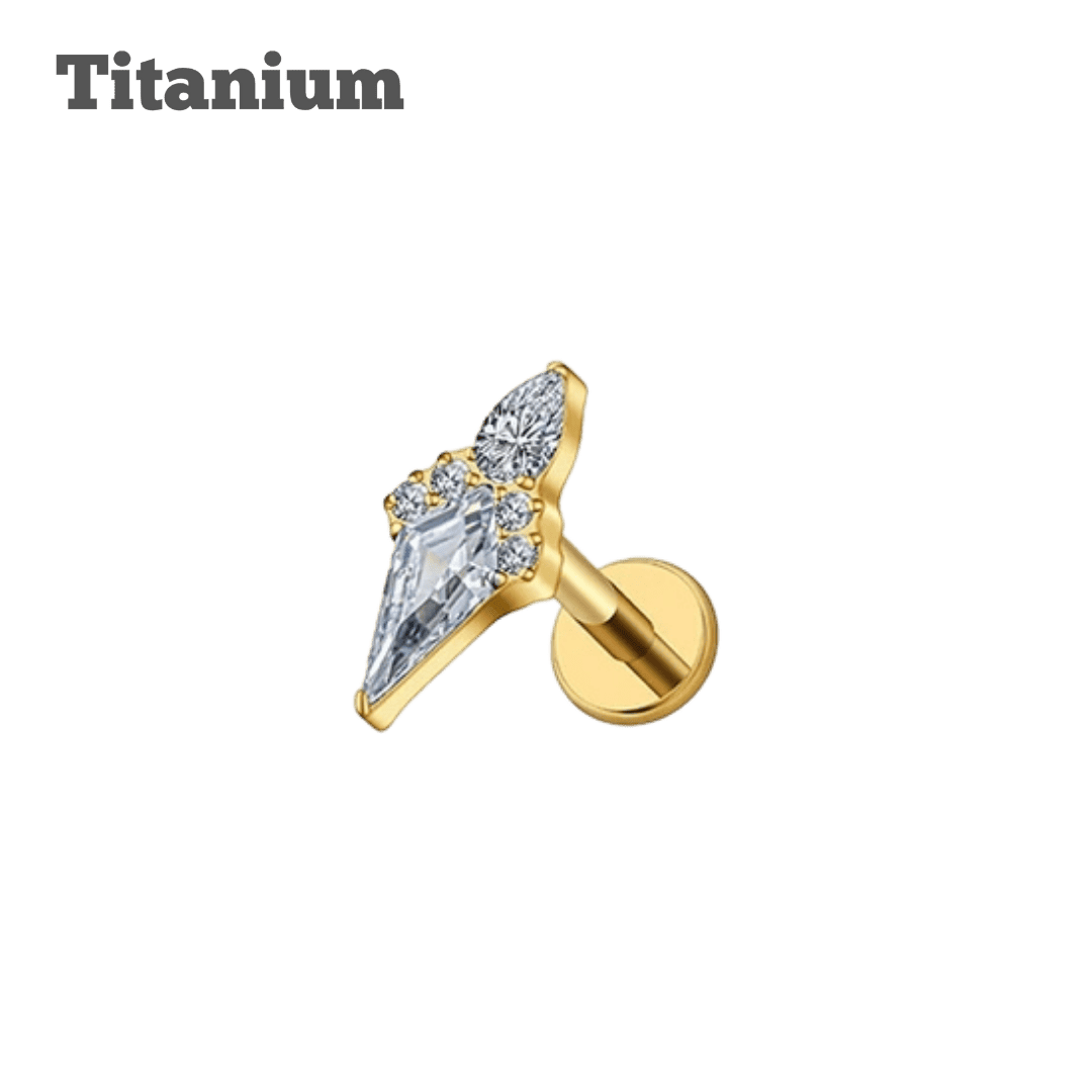 gold color titanium earring Threaded labret