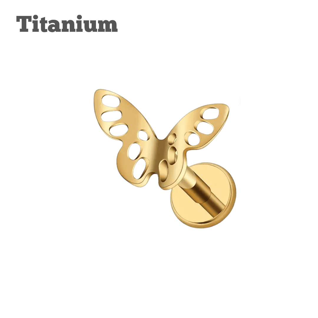 gold color titanium mariposa labret