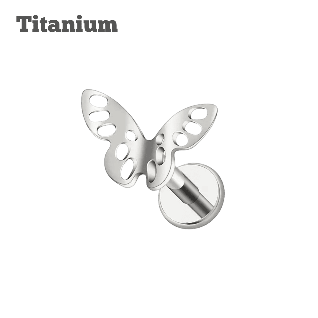 titanium mariposa labret steel color earring