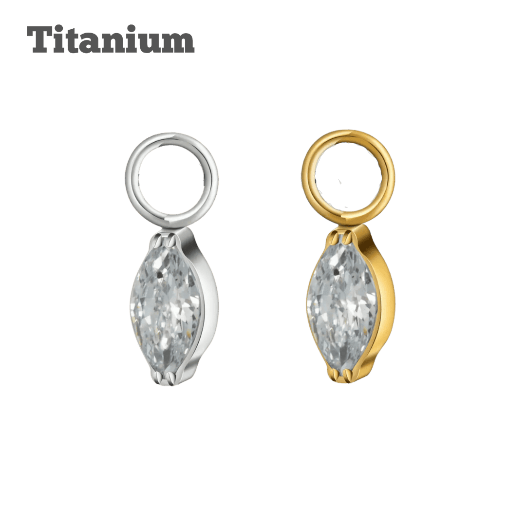 titanium marquis gem charm