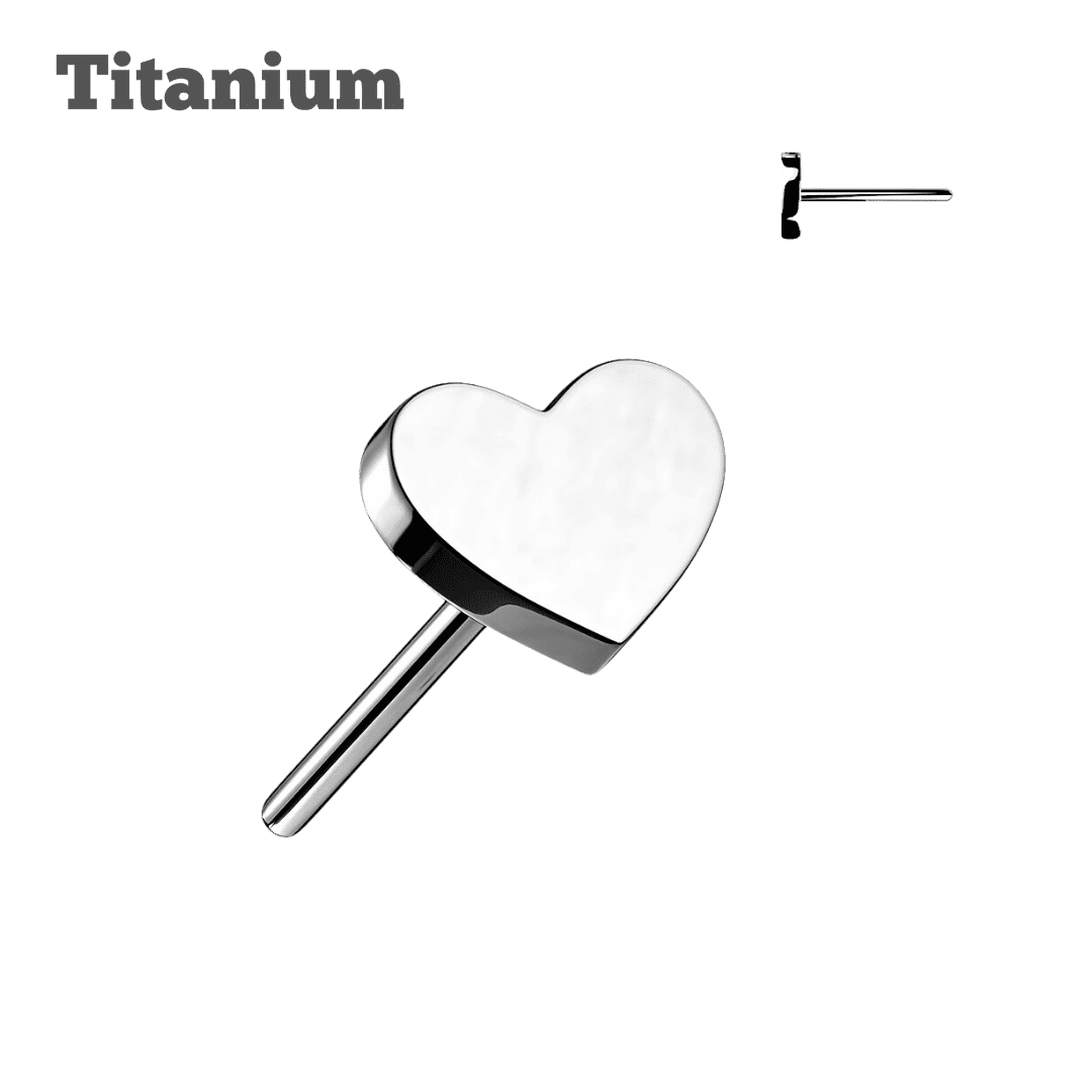 titanium plain heart steel color threadless top