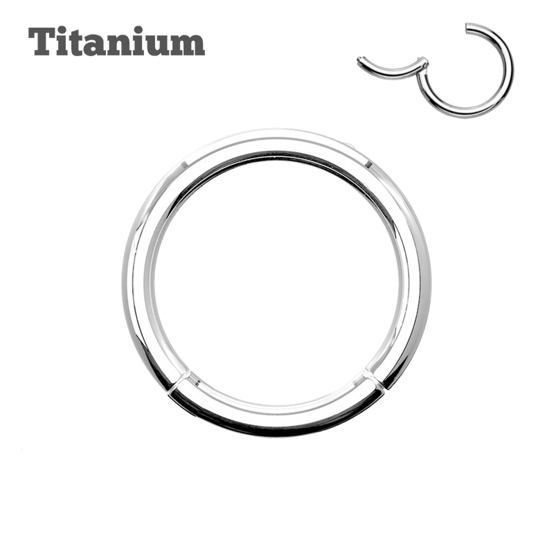 titanium plain hinged hoop earring 