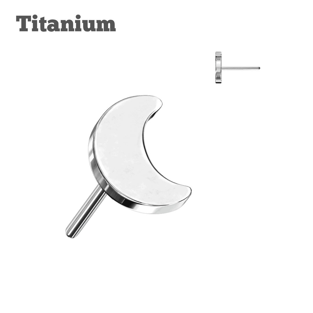 titanium plain moon threadless top steel color