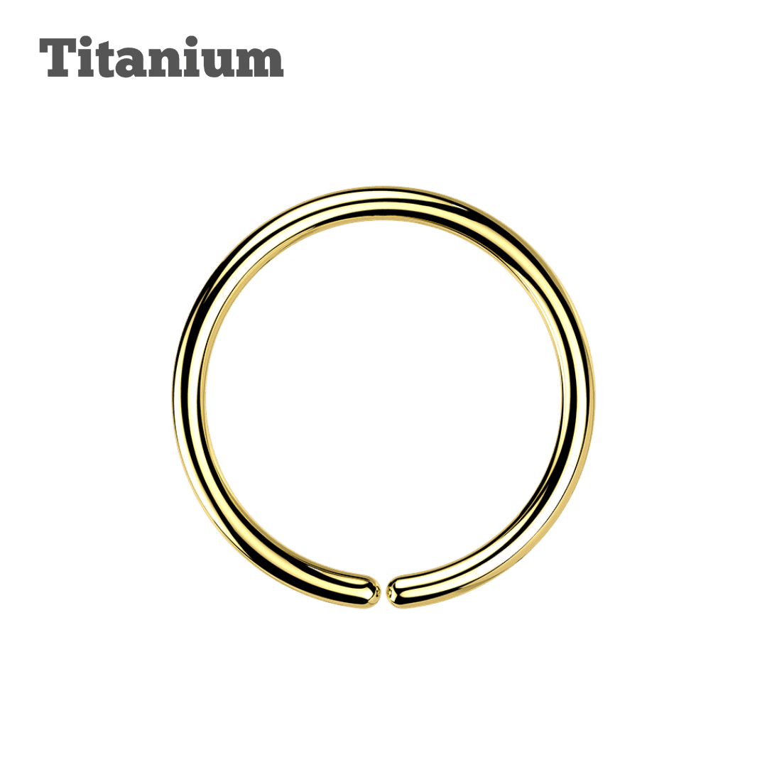 titanium plain seamless hoop gold color