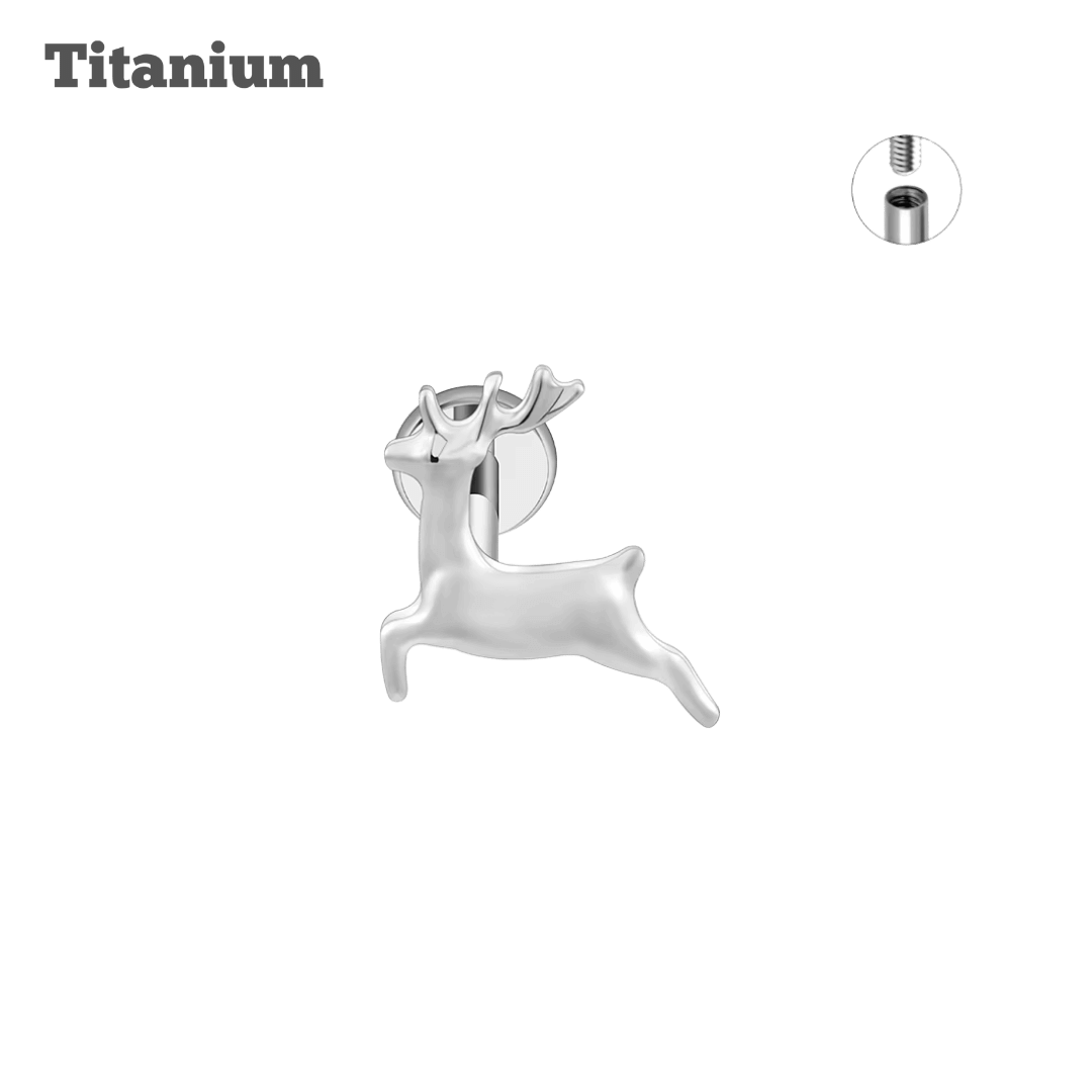 Titanium Reindeer Threaded Labret