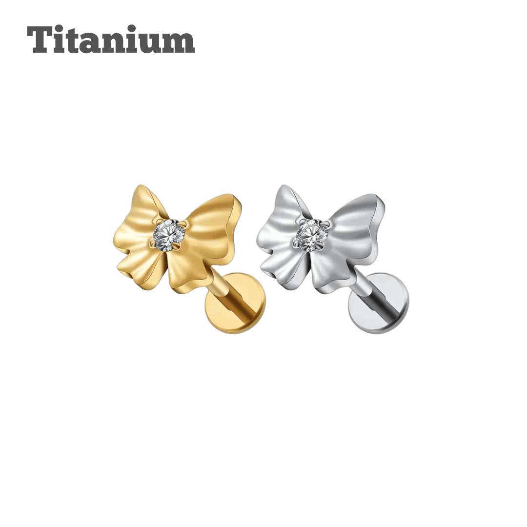 titanium ribbon labret earring