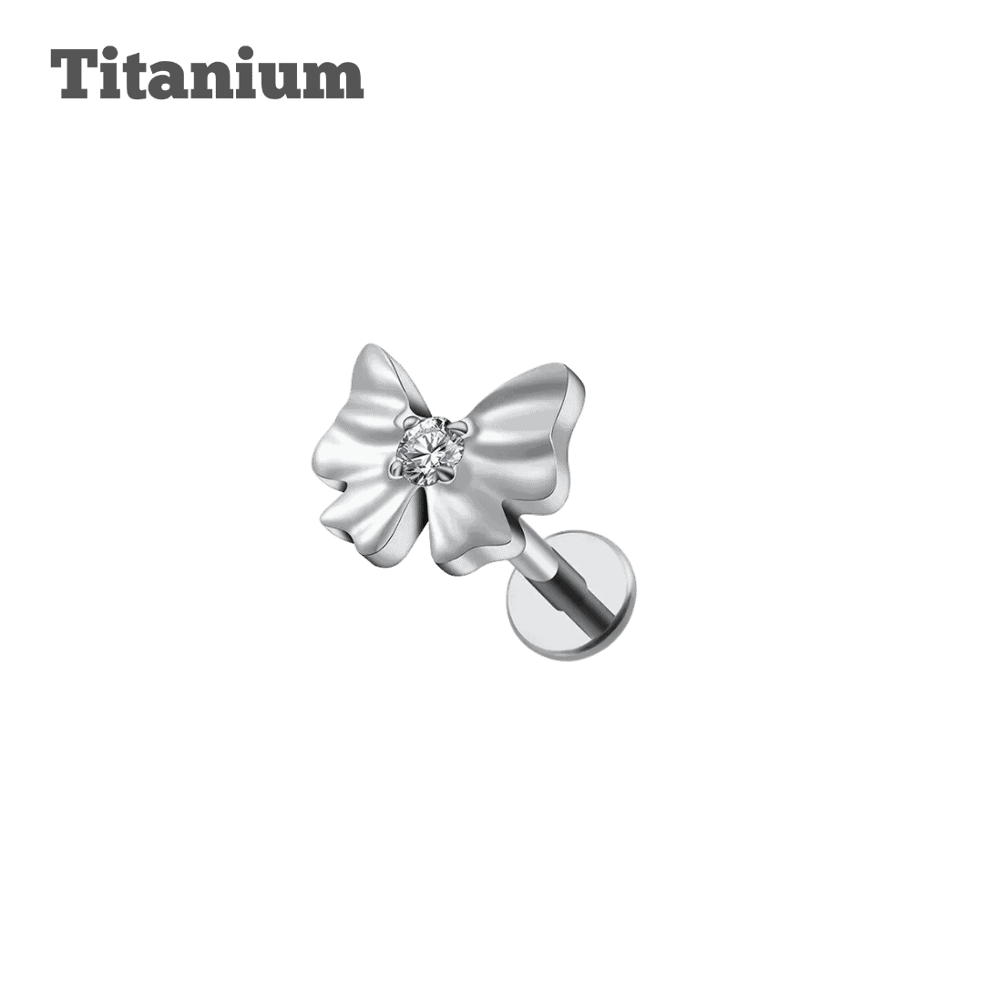 steel color titanium ribbon labret