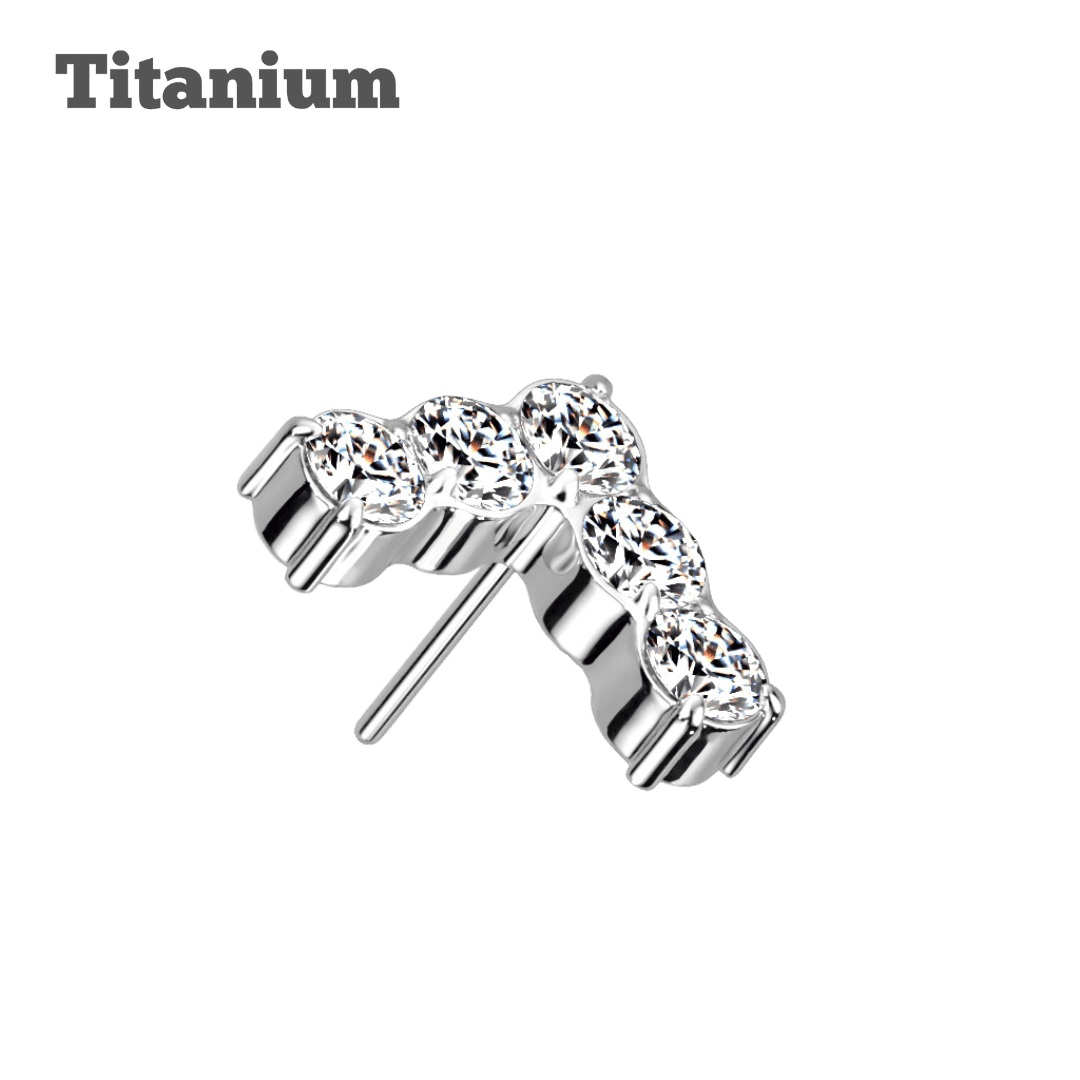 steel color titanium studded peak threadless top