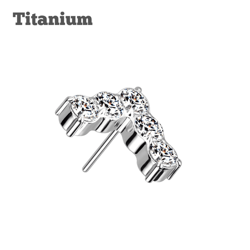 titanium studded peak threadless top earring steel color