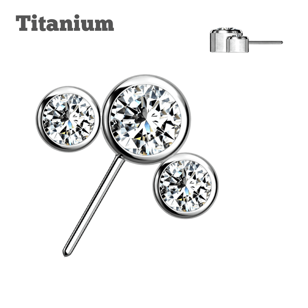 triple gem titanium threadless top steel color