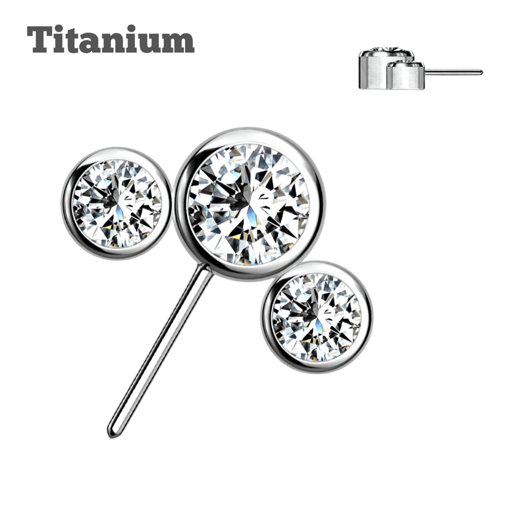 Triple Gem Sidefacing Titanium Threadless Top