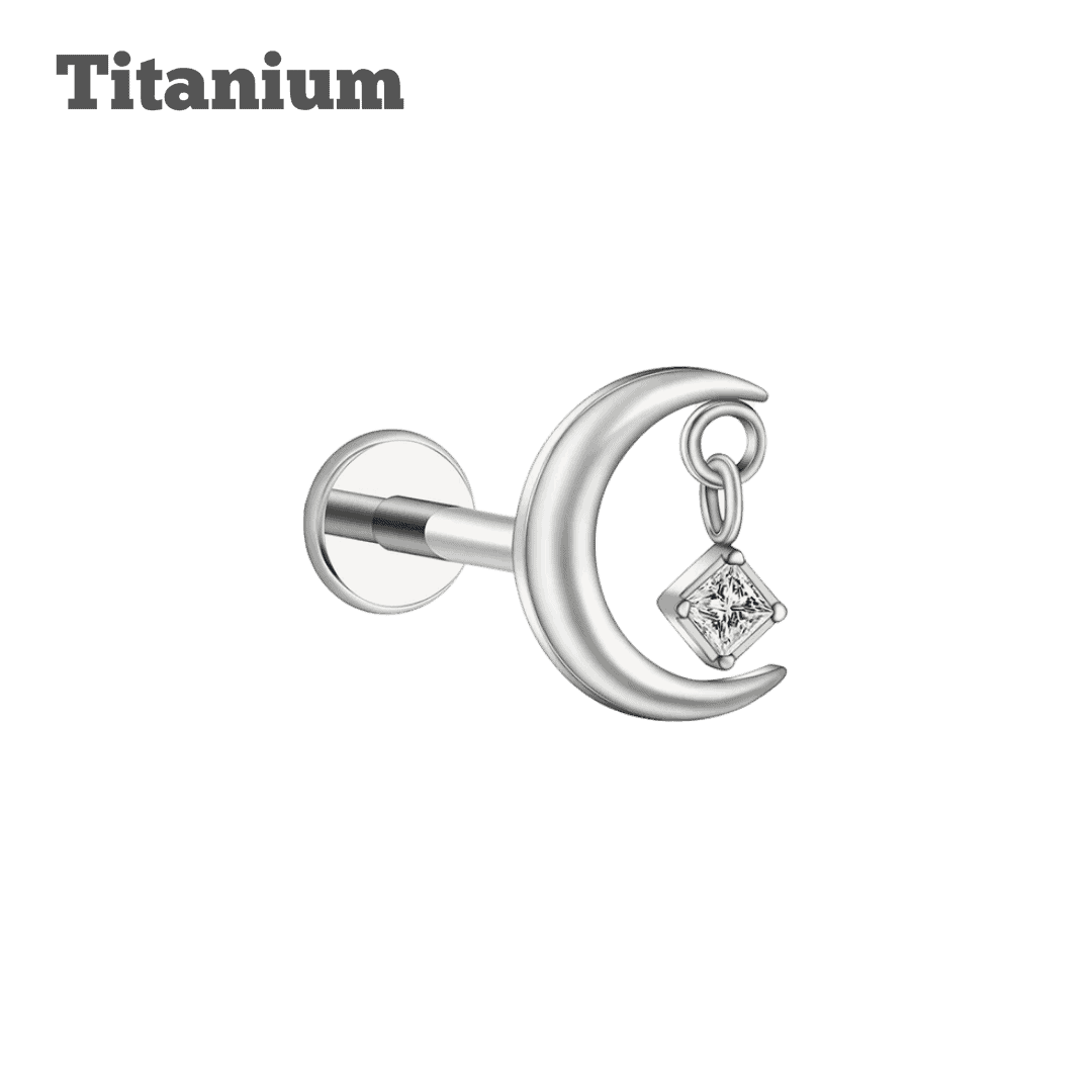 steel color titanium earring twilight threaded labret