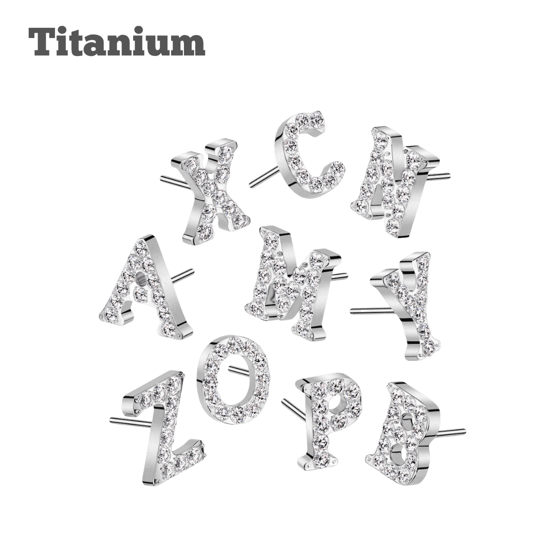 Alphabet Letters N-Z Titanium Threadless Top