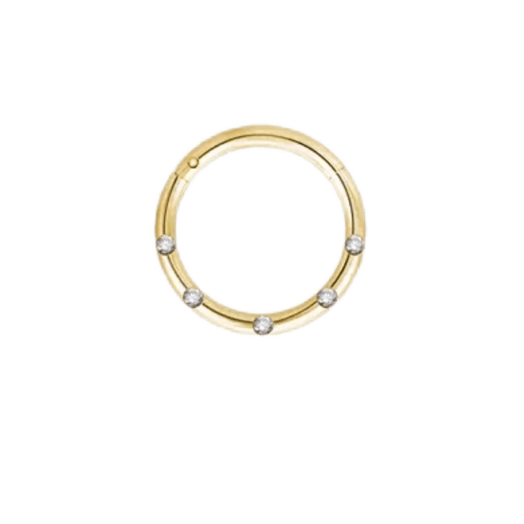 gold color andrea hinged hoop
