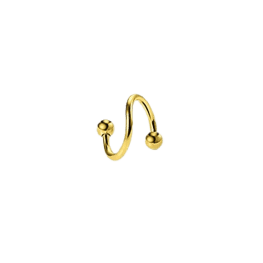 gold color ball ends twisted barbell piercing jewelry