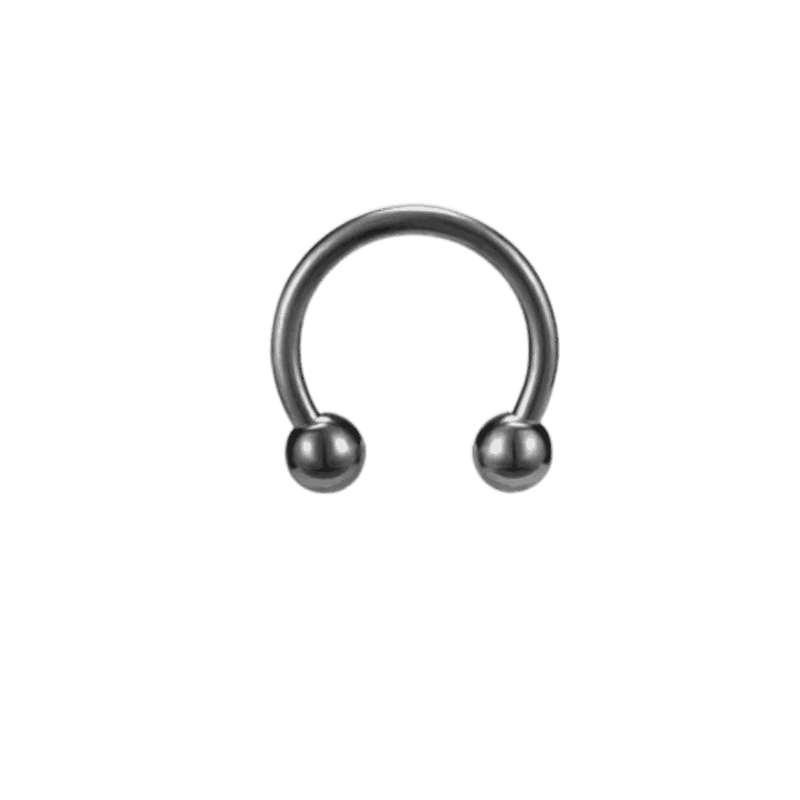 ball end horseshoes externally threaded black color jewelry