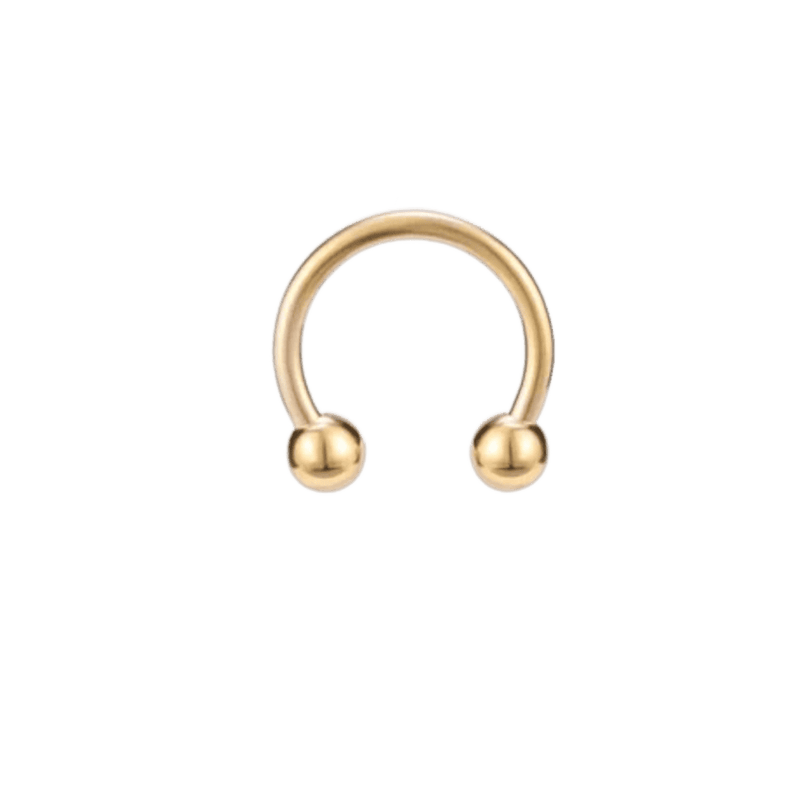 ball end horseshoes externally threaded gold color  jewelry