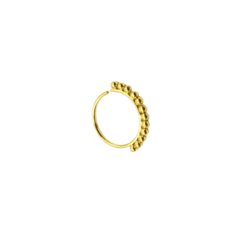 beaded seamless hoop ring type gold color  jewelry