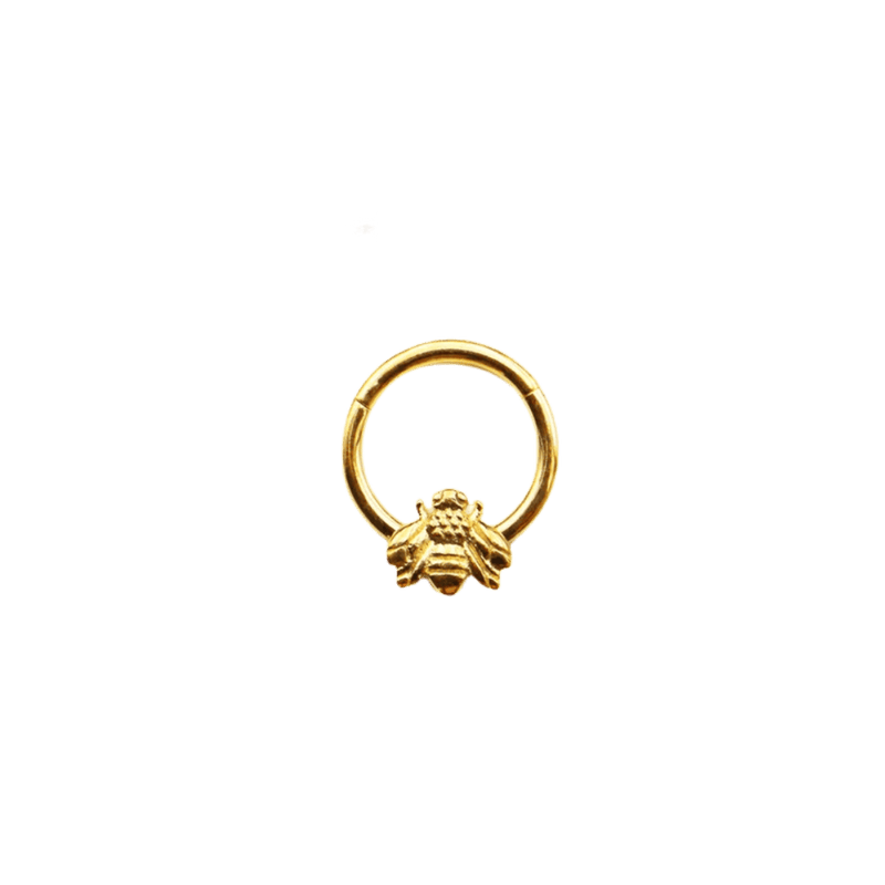 bee hinged hoop ring type gold color jewelry for piercing