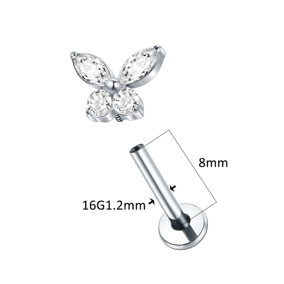 butterfly titanium threaded labret size
