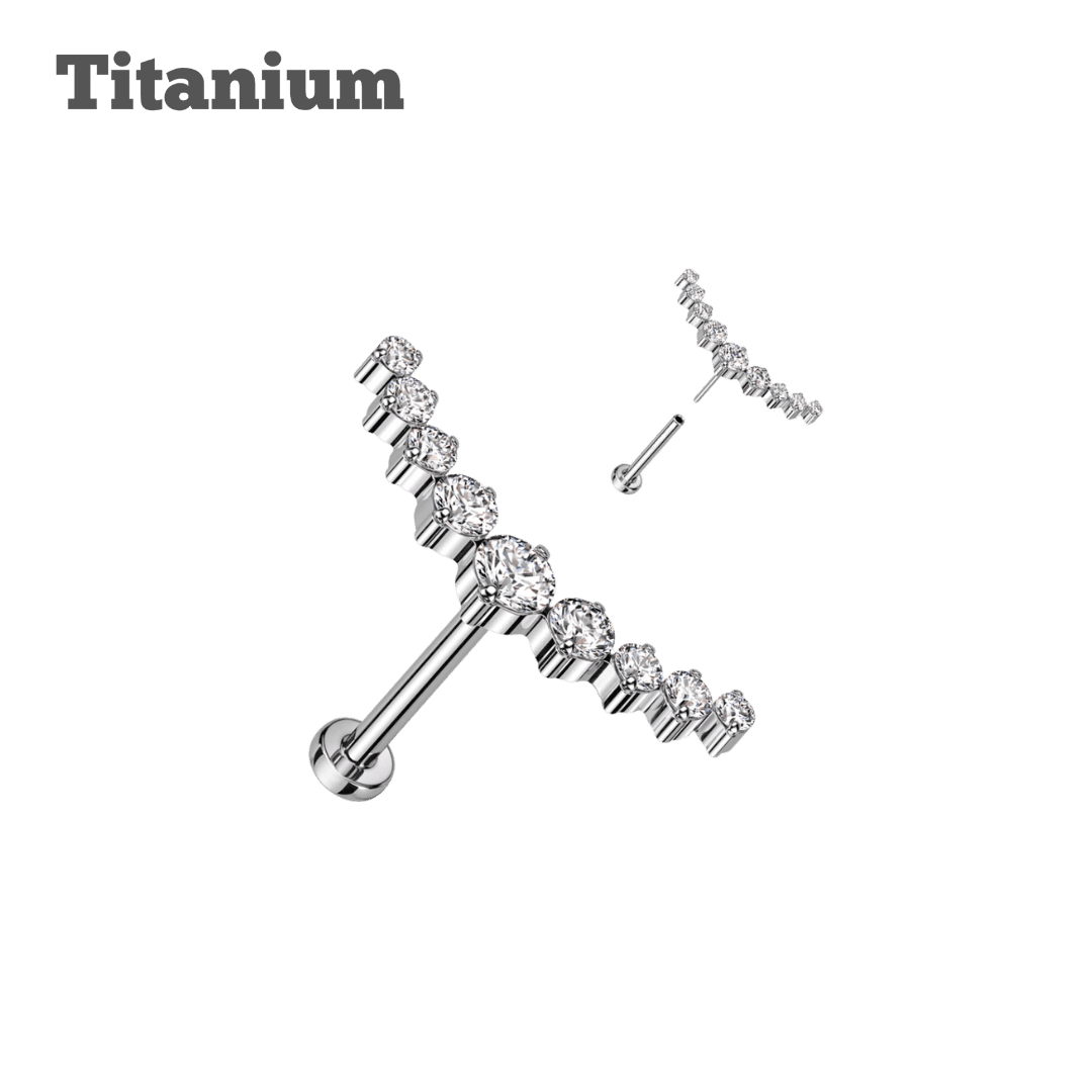 steel color constellation titanium threadless labret piercing jewelry