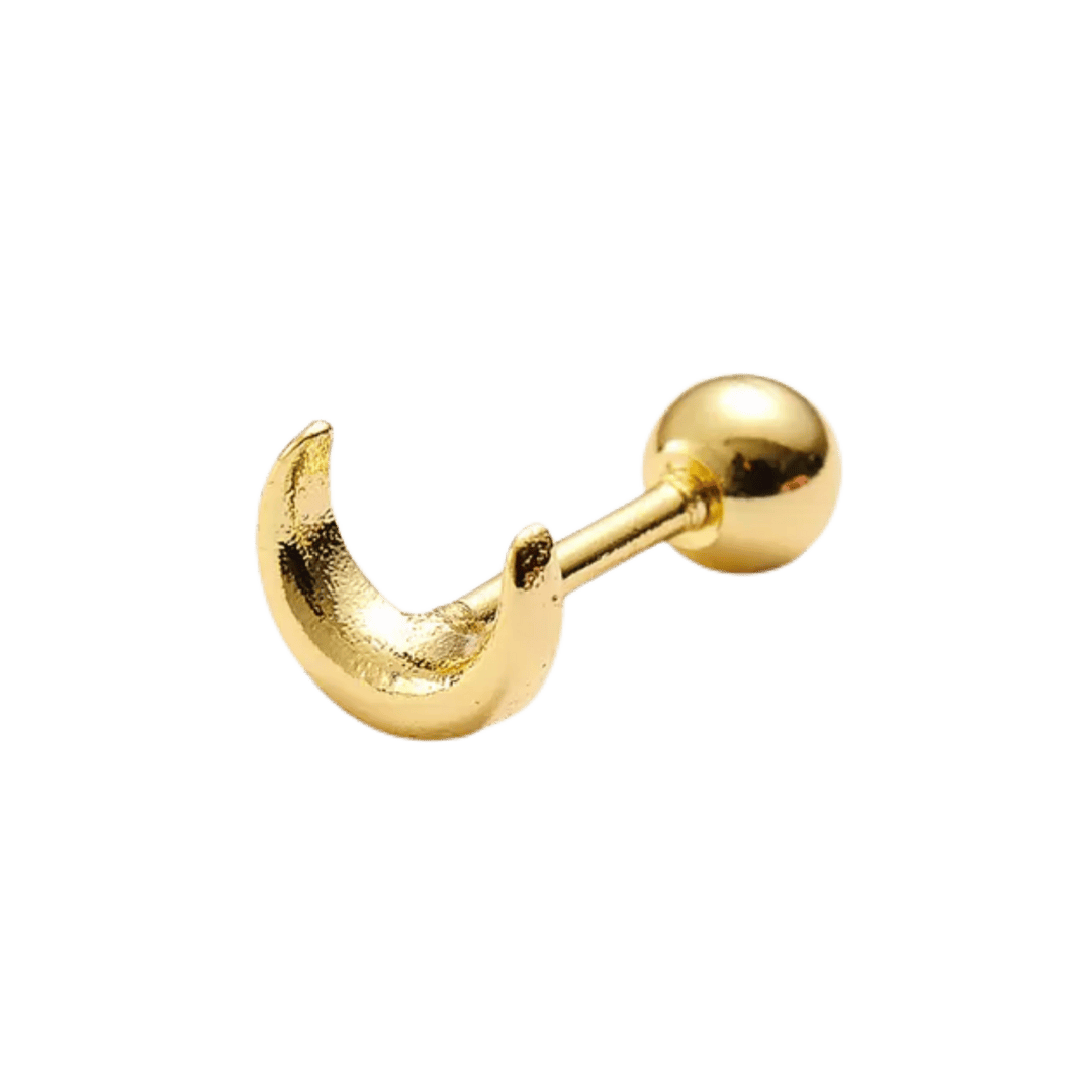crescent barbell gold color for ear piercing