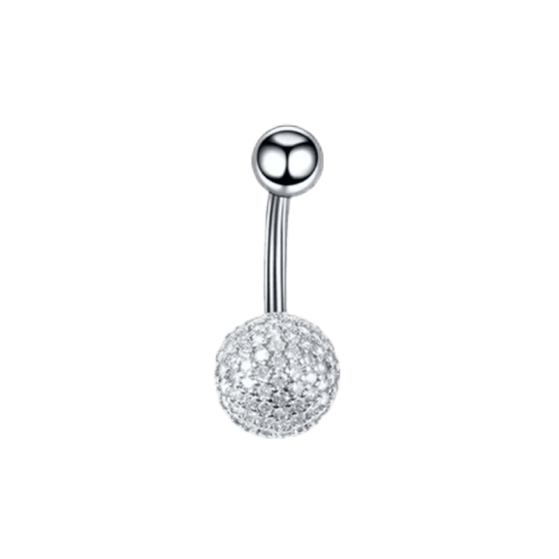 disco ball belly navel barbell type body jewelry steel color