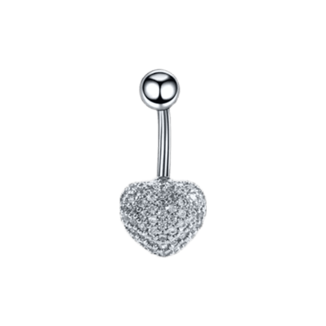 disco heart belly barbell steel color