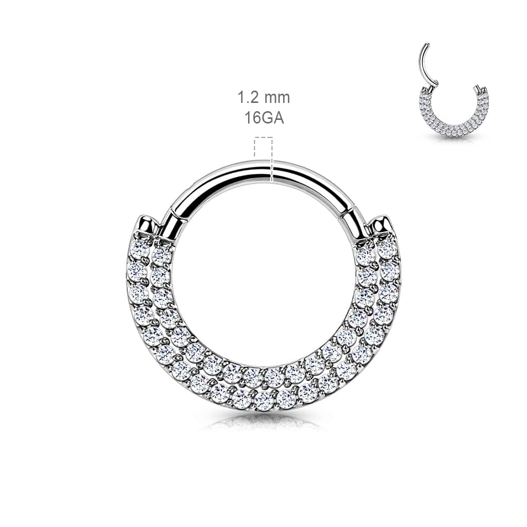fan titanium hinged hoop earring size