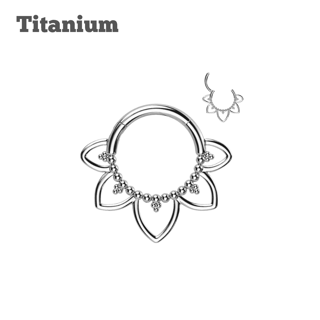 steel color mandala titanium hinged hoop ear piercing jewelrymandala titanium hinged hoop steel color earring for tragus