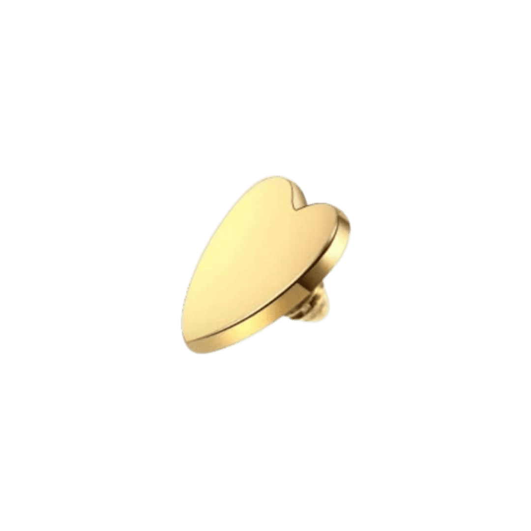 gold color plain heart dermal anchor top 