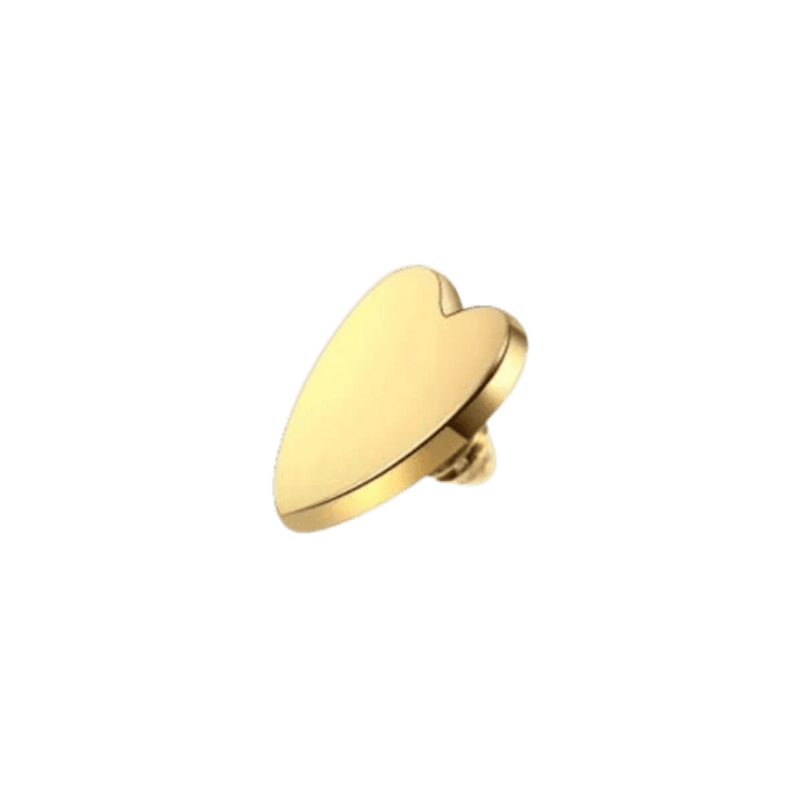 plain heart dermal anchor top gold color